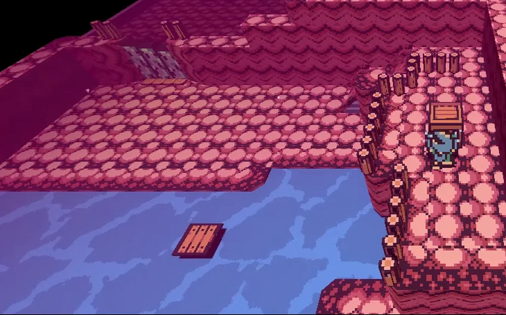 Captura de gameplay: cofre junto al lago